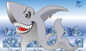 Free shark vector cartoon